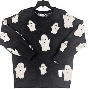 Halloween Ghost Sweater Black‎ White Halloween Pullover XL RN168168